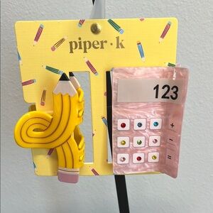 Piper K Yellow Pencil ✏️ and Pink Calculator